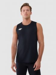4F Tank top treningowy szybkoschnący męski - czarny M. Czarne t-shirty 4F, m, bez wzorów, z dzianiny, bez kołnierzyka, bez ramiączek. Za 119.99 zł.
