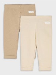Bawełniane legginsy z naszywką 2 pack - beżowy. Brązowe legginsy długie sportowe Sinsay, l, z aplikacjami, z bawełny. Za 19.99 zł.