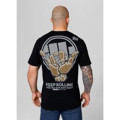 Koszulka sportowa z krótkim rękawem Pitbull West Coast Keep Rolling. Czarne t-shirty sportowe PITBULL, bez wzorów, bez ramiączek. Za 119.00 zł.