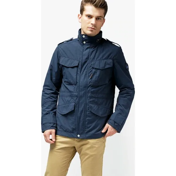 Timberland Kurtka Vintage M-65 , granatowy, rozmiar S. Niebieskie kurtki Timberland, m, z aplikacjami, z bawełny, bez kaptura. W wyprzedaży za 399.99 zł.