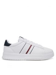 Tommy Hilfiger Sneakersy Modern Cupsole Stripes Lth FM0FM05406 Biały. Białe buty sportowe casual Tommy Hilfiger, bez wzorów, ze skóry, bez zapięcia. Za 299.99 zł.