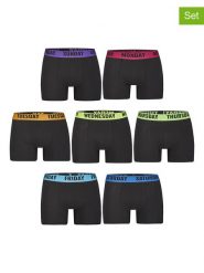 Happy Shorts Bokserki (7 par) w kolorze czarnym ze wzorem rozmiar: XL. Czarne bokserki Happy Shorts, xl, bez wzorów. Za 96.14 zł.