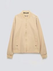 Kurtka męska bomber beżowa Kamden 801. Brązowe kurtki BIG STAR, l, bez wzorów, z materiału, bez kaptura. Za 299.99 zł.