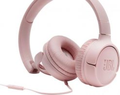 Słuchawki JBL Tune 500 (rożowe, nauszne, z wbudowanym mikrofonem). Czerwone słuchawki bezprzewodowe JBL. Za 107.99 zł.