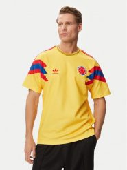 Adidas Koszulka techniczna Colombia Away Jersey 1990 JN3713 Żółty Regular Fit. Żółte t-shirty sportowe Adidas, bez wzorów, z jersey, bez ramiączek, do piłki nożnej. Za 479.99 zł.