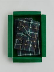 Dwuczęściowa piżama w kratę - ciemnozielony. Zielone piżamy Reserved, l, bez wzorów, z bawełny, bez ramiączek. Za 159.99 zł.