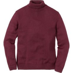 Sweter z golfem Regular Fit bonprix bordowy melanż. Golfy marki bonprix. Za 109.99 zł.