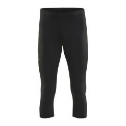 Craft Rush Knickers M – lekkie legginsy 3/4, elastyczne – Black/Black. Czarne legginsy długie sportowe Craft, m, bez wzorów, z elastanu. Za 172.70 zł.