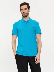 Boss Polo Paule 50512789 Niebieski Slim Fit. Niebieskie koszulki polo Boss, m, bez wzorów, z syntetyku, bez kołnierzyka, bez ramiączek. Za 249.99 zł.