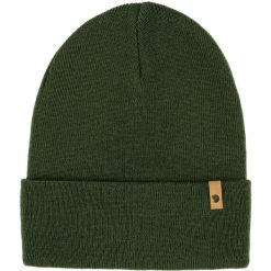 Klasyczna Dzianinowa Czapka Fjall Raven Dorosłych. Zielone czapki zimowe Fjällräven, bez wzorów, z dzianiny. Za 188.99 zł.