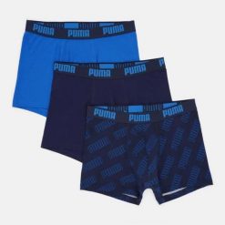 Bokserki sportowe męskie Puma LOGO AOP 3-PACK 93554702. Bokserki Puma, m, bez wzorów, z bawełny. Za 132.57 zł.