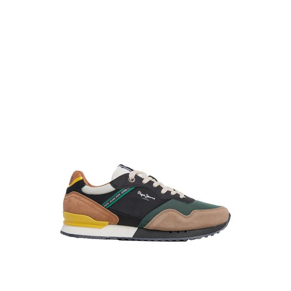 Sneakersy Pepe Jeans London. Brązowe buty sportowe casual Pepe Jeans, bez wzorów, z jeansu, bez zapięcia. Za 387.55 zł.