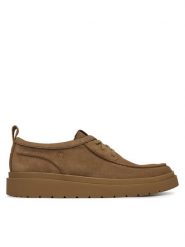Clarks Półbuty Polden Moc 26186452 Beżowy. Brązowe eleganckie półbuty Clarks, bez wzorów, ze skóry, bez obcasa, bez zapięcia. Za 469.99 zł.