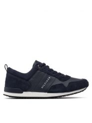 Tommy Hilfiger Sneakersy Iconic Leather Suede Mix Runner FM0FM00924 Granatowy. Niebieskie buty sportowe casual Tommy Hilfiger, bez wzorów, ze skóry, bez zapięcia. Za 359.99 zł.