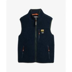 Polar bez rękawów Superdry. Niebieskie bluzy z polaru Superdry, m, bez wzorów, z polaru, bez kaptura. Za 401.45 zł.