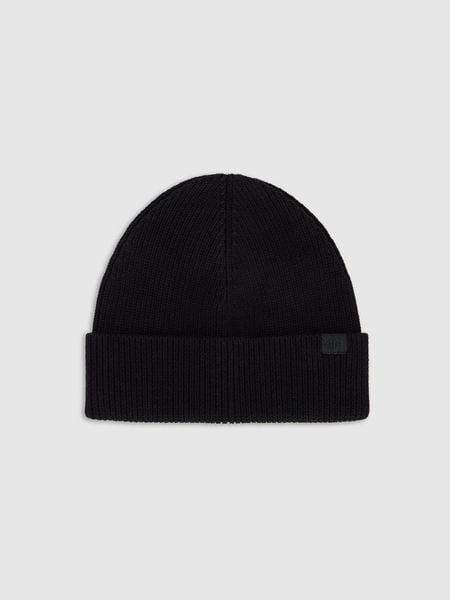 4F Czapka beanie męska - czarna Uniwersalny. Czarne czapki zimowe 4F, bez wzorów, z bawełny. Za 59.99 zł.
