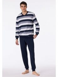 Schiesser Piżama w kolorze granatowym rozmiar: 52. Niebieskie piżamy Schiesser, bez wzorów, z bawełny, bez ramiączek. Za 117.73 zł.