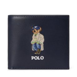 Portfel Polo Ralph Lauren. Niebieskie portfele Polo Ralph Lauren, bez wzorów. Za 819.99 zł.