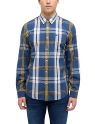 Męska Koszula Mustang Style Chester Big Check Blue 1017529 12859. Niebieskie koszule Mustang, m, bez wzorów, bez kołnierzyka, bez ramiączek. Za 129.99 zł.