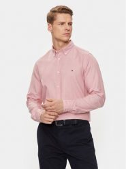 Tommy Hilfiger Koszula MW0MW33782 Różowy Slim Fit. Czerwone koszule Tommy Hilfiger, m, bez wzorów, z bawełny, bez kołnierzyka, bez ramiączek. Za 429.99 zł.