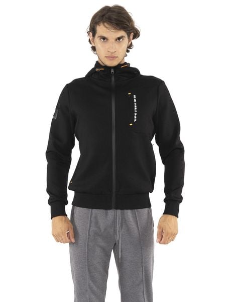 Bluza męska Leone 1947 Apparel Tech z kapturem i zamkiem z neoprenu na zimę. Czarne bluzy z kapturem LEONE 1947 APPAREL, na zimę, m, bez wzorów, z neoprenu, z kapturem. Za 530.46 zł.