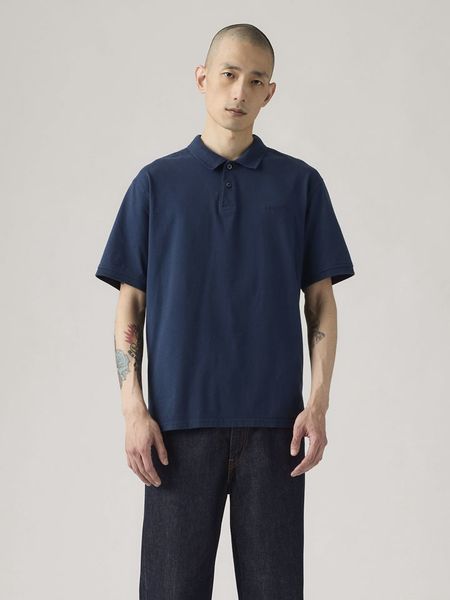 Levi's Koszulka polo w kolorze granatowym rozmiar: L. Niebieskie koszulki polo Levi's®, l, bez wzorów, z bawełny, bez kołnierzyka, bez ramiączek. Za 124.95 zł.