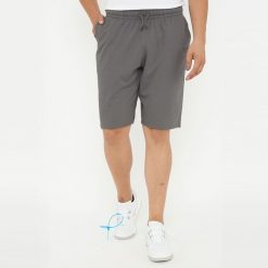 Spodenki sportowe męskie 9'' ciemnoszare. Szare krótkie spodenki sportowe Legea, m, bez wzorów, z bawełny. Za 72.00 zł.