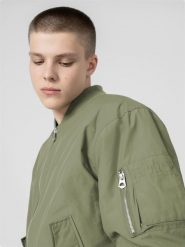 Kurtka przejściowa bomber męska Outhorn - khaki. Brązowe kurtki Outhorn, l, bez wzorów, bez kaptura. W wyprzedaży za 129.99 zł.