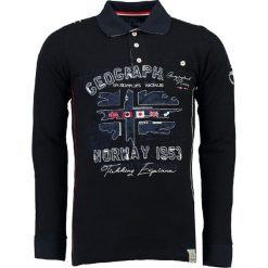 Koszulka polo "Kolduc" w kolorze granatowym. Koszulki polo marki Geographical Norway, z aplikacjami, z bawełny, polo, z długim rękawem. W wyprzedaży za 130.95 zł.