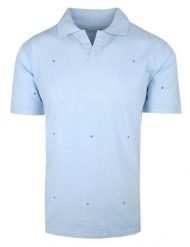 Koszulka Polo, Męska - Pako Jeans - Niebieska w Małe Żaglówki. Niebieskie koszulki polo Pako Jeans, l, bez wzorów, z bawełny, bez kołnierzyka, bez ramiączek. Za 115.00 zł.