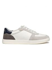 Geox Skórzane sneakersy "Avola" w kolorze biało-szarym rozmiar: 45. Białe buty sportowe casual Geox, bez wzorów, z materiału, bez zapięcia. Za 294.97 zł.