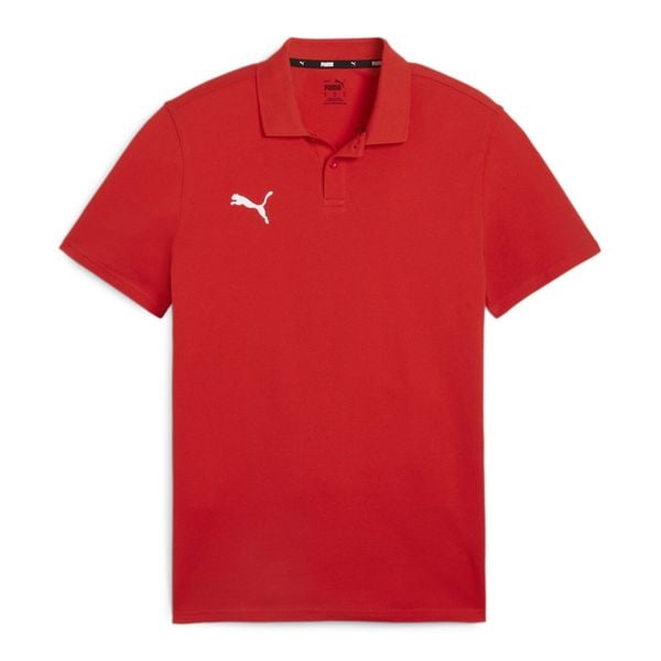 Koszulka męska Puma Team Goal Casuals Polo. Czerwone koszulki polo Puma, m, bez wzorów, bez kołnierzyka, bez ramiączek, do piłki nożnej. Za 89.09 zł.