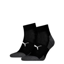 Skarpety PUMA Sport Cushioned Quarter 2 pary. Czarne skarpetki sportowe Puma, bez wzorów, z elastanu. Za 62.99 zł.