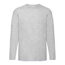 Męska Koszulka Z Długim Rękawem Valueweight Heather. Szare bluzki z długim rękawem Fruit of the Loom, m, bez wzorów, bez kołnierzyka, bez ramiączek. Za 61.99 zł.