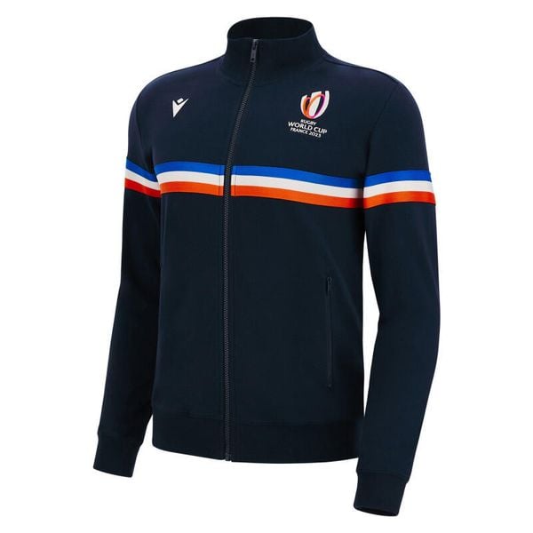 Bluza z pełnym zamkiem błyskawicznym Macron RWC France. Białe bluzy bez kaptura RUGBY WORLD CUP 2023, na jesień, m, bez wzorów, z dresówki, bez kaptura. Za 307.00 zł.