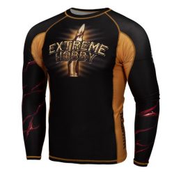 Koszulka sportowa męska Rashguard do MMA EXTREME HOBBY SANTA MUERTE. Czarne bielizna termoaktywna EXTREME HOBBY, l, bez wzorów, z bawełny, bez ramiączek, na fitness i siłownię. Za 209.00 zł.