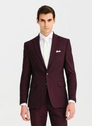 PAKO LORENTE - Bordowa marynarka garniturowa. Czerwone garnitury Pako Lorente, m, bez wzorów, z elastanu. Za 999.99 zł.