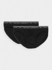 4F Bielizna slipy (2-pack) męskie - czarne S. Czarna slipki 4F, m, bez wzorów, z bawełny. Za 69.99 zł.
