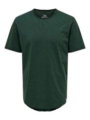 ONLY & SONS Koszulka "Benne" w kolorze ciemnozielonym rozmiar: S. Zielone bezrękawniki Only & Sons, s, bez wzorów, z bawełny, bez kołnierzyka, bez ramiączek. Za 39.58 zł.