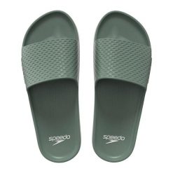 Klapki basenowe antypoślizgowe męskie Speedo Slide Entry. Zielone klapki Speedo, z materiału. Za 59.99 zł.