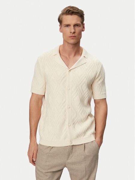 JOOP! Jeans Koszula Diamor 30101667 Kremowy Regular Fit. Białe koszule JOOP! Jeans, m, bez wzorów, z bawełny, bez kołnierzyka, bez ramiączek. Za 569.99 zł.