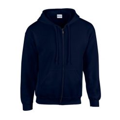 Bluza Z Kapturem Dla Dorosłych Unisex Heavy Blend Full Zip. Niebieskie bluzy GILDAN, m, bez wzorów, z kapturem. Za 122.99 zł.