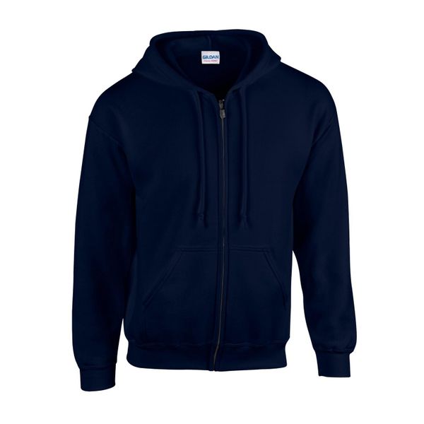 Bluza Z Kapturem Dla Dorosłych Unisex Heavy Blend Full Zip. Niebieskie bluzy GILDAN, l, bez wzorów, z kapturem. Za 120.99 zł.