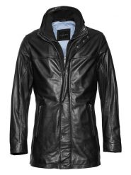 Bugatti Skórzana kurtka w kolorze czarnym rozmiar: 58. Czarne kurtki Bugatti, bez wzorów, ze skóry, bez kaptura. Za 848.99 zł.