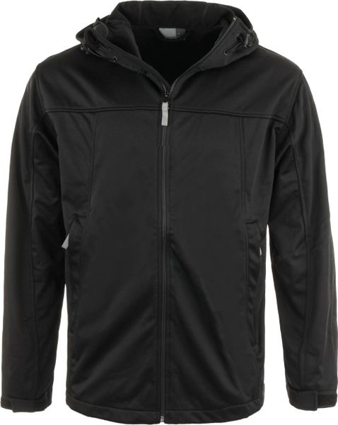 Męska kurtka softshell Promodoro z kapturem czarna. Czarne kurtki Erima, m, bez wzorów, z materiału, z kapturem. Za 255.99 zł.