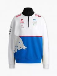 Bluza męska Hugo Boss Racing Bulls RP Team zapinana na zamek, biały. Białe bluzy bez kaptura HUGO BOSS, m, bez wzorów, z bawełny, bez kaptura. Za 238.99 zł.