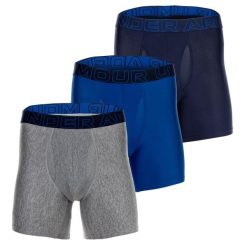 Bokserki termoaktywne Under Armour Performance Tech 6 in 3-Pack Boxerjock. Niebieskie bokserki Under Armour, m, bez wzorów, z materiału. Za 166.09 zł.