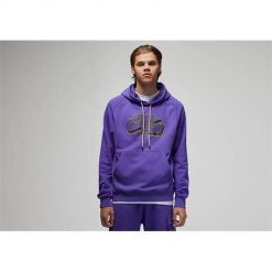 Bluza sportowa męska Nike Air Jordan Jumpman Fleece. Szare bluzy z kapturem Nike, m, bez wzorów, z kapturem. Za 458.00 zł.