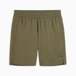 Szorty sportowe męskie Puma TAD FOUNDATIONS 7" WOVEN 52804681. Zielone krótkie spodenki sportowe Puma, l, bez wzorów. Za 97.49 zł.