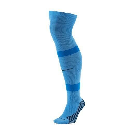 Skarpety piłkarskie Nike MatchFit CV1956-412. Niebieskie skarpety Nike, bez wzorów, z materiału. Za 60.45 zł.